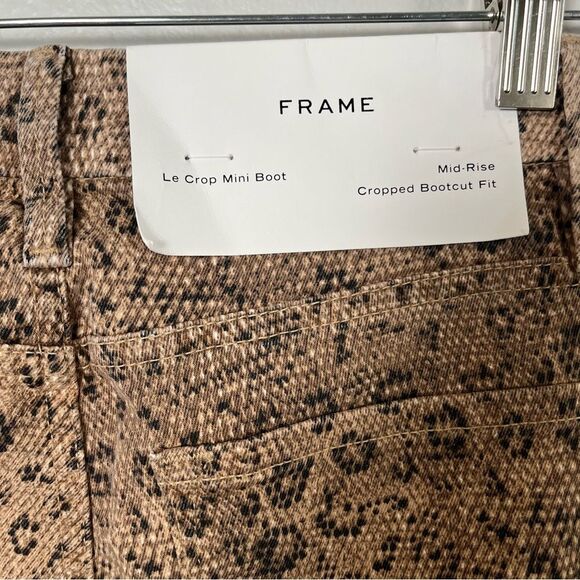 Frame Le Crop Mini Boot High Rise Snake Print Jeans in Vanilla Multi Size 23 NWT - Picture 5 of 12